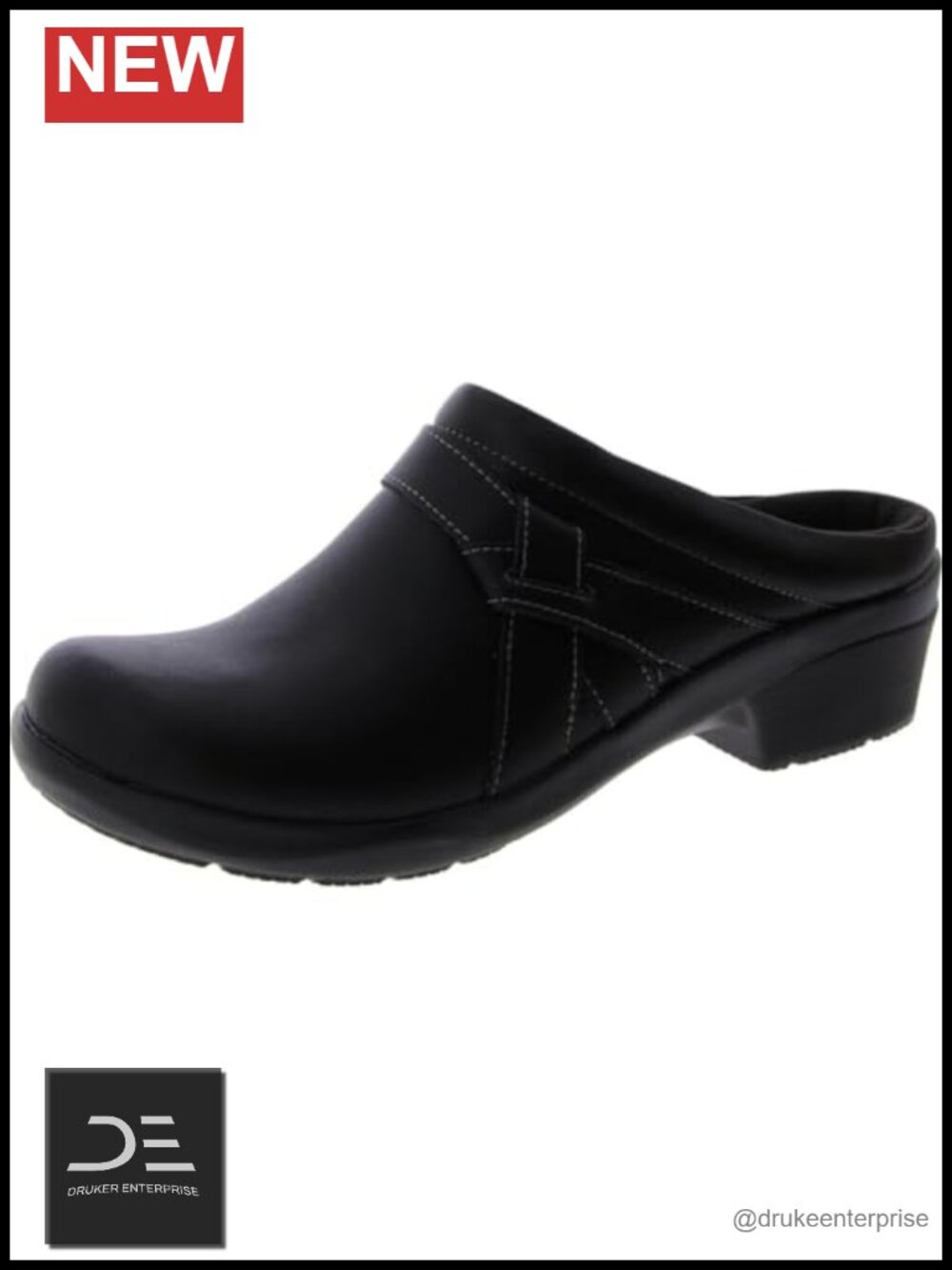 Clarks Women's Angie Mist Clogs Leather Slip-On Wedge Heel Comfort PU Foam